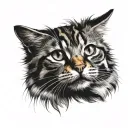 striped cat tattoo design idea