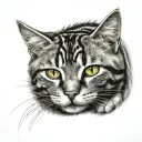 striped cat tattoo design idea
