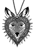 zebra heart shaped locket tattoo design idea