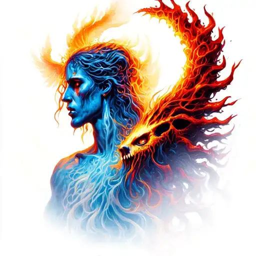 heaven vs hell tattoo design idea