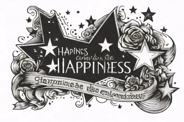 stars with text written underneath happiness can be found, even in the darkest of times, if one only remembe tattoo design idea