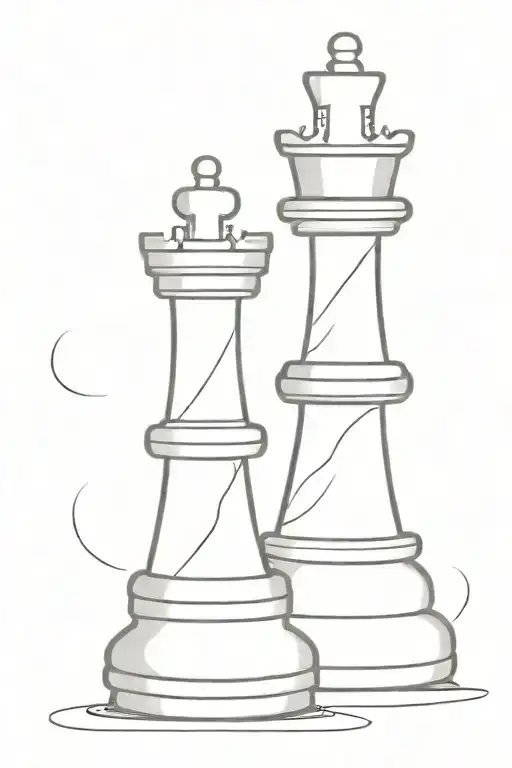 king and pawn chess piece simple tattoo design idea