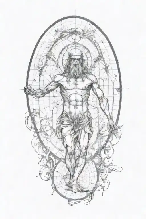 Leonardo da Vinci Vitruvian Man tattoo design idea
