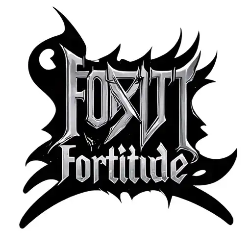 "Fortitude" Cyber Sigilism Art Style" tattoo design idea