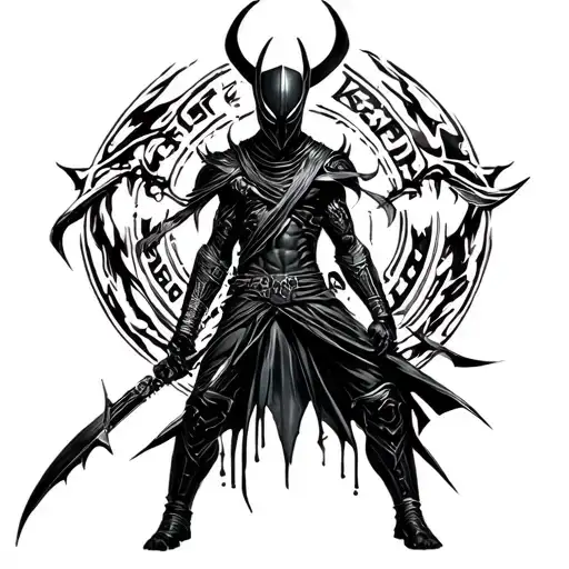 noob saibot dark mortal kombat  whit oz tattoo design idea