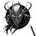 noob saibot dark mortal kombat  whit oz tattoo design idea