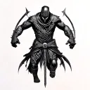noob saibot dark mortal kombat  whit oz tattoo design idea
