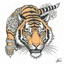 tiger thai tattoo design idea