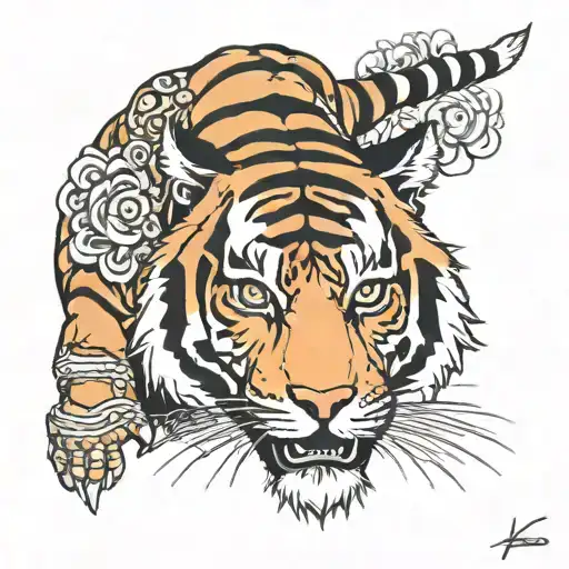 tiger thai tattoo design idea