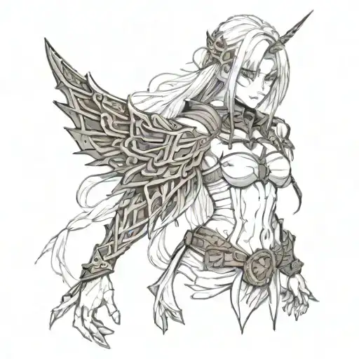 Melina from Elden Ring tattoo design idea