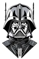 Anakin skywalker and Darth vader samurai warrior tattoo design idea