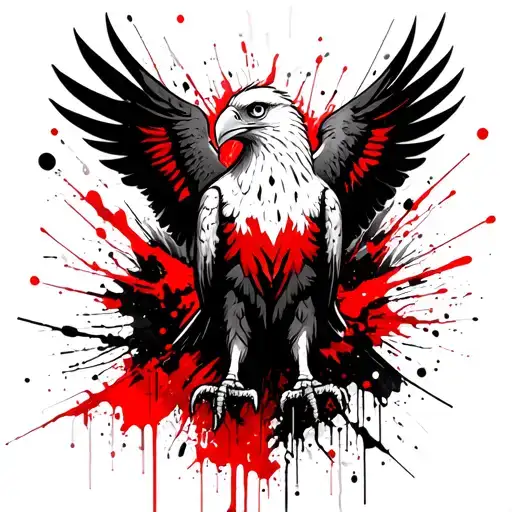 polish eagle perched tattoo design idea