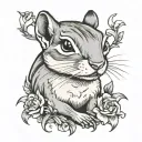 a  chipmunk boxer tattoo design idea