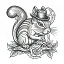 a  chipmunk boxer tattoo design idea