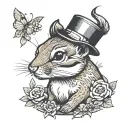 a  chipmunk boxer tattoo design idea