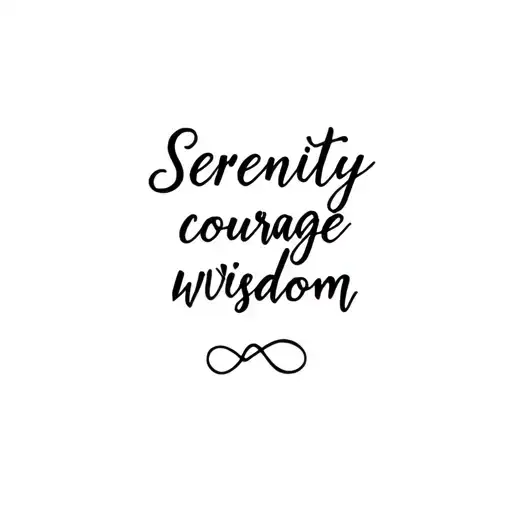 "Serenity courage wisdom" Sobriety symbol integrated tattoo design idea