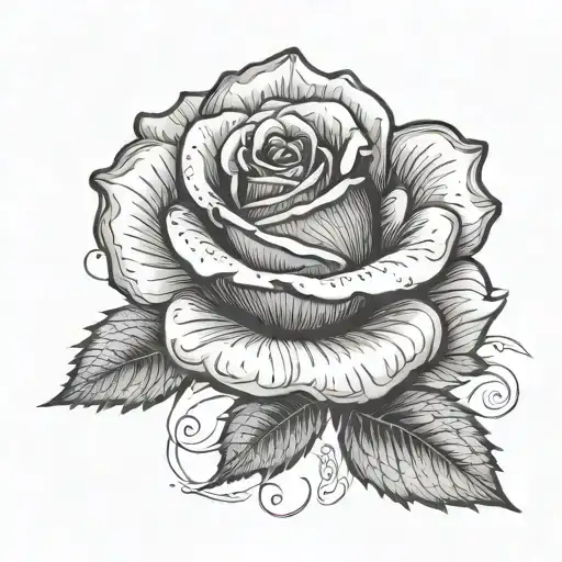 I would like a tattoo on my arm representing a rose associated with another symbol relating to courage (example: fist) tattoo design idea