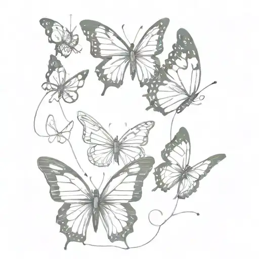 butterfly metamorphosis proces tattoo design idea