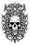 scrollwork filigree baroque tattoo design idea