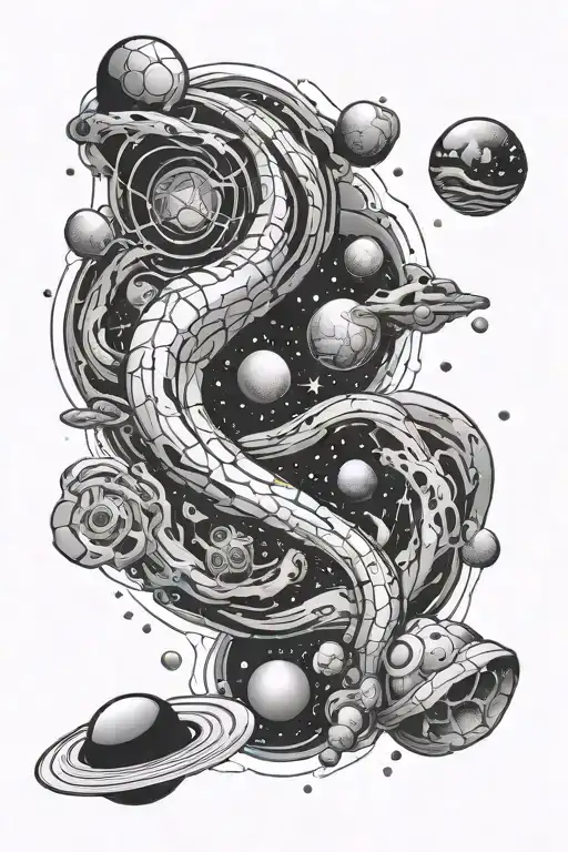 space and galaxys and worm holes arm sleeve tattoo tattoo design idea
