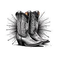 pair of cowgirl boots  tattoo design idea