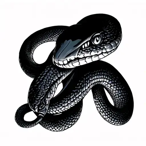 Beetlejuice snake wrapped tattoo design idea