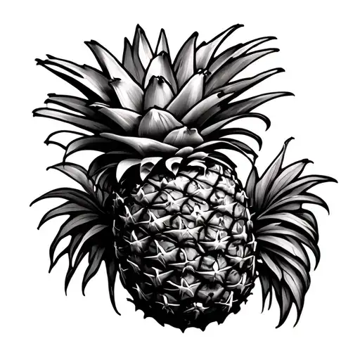 pineapple with infertility symbol incorporated tattoo design idea