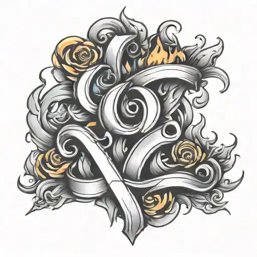 fire and letters J and M, love     tattoo design idea