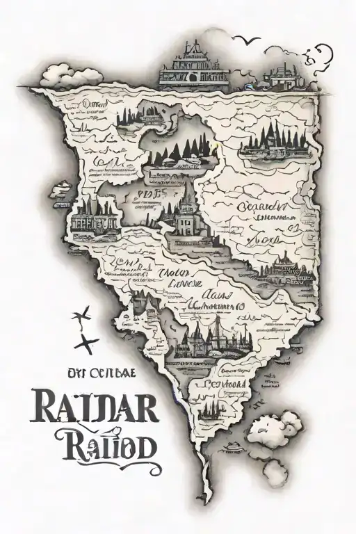  moms name rajwinder and something with punjab map and add clouds on the outside  tattoo design idea