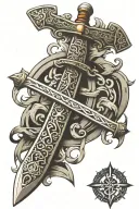 viking sword tattoo design idea