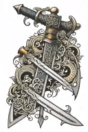 viking sword tattoo design idea