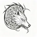 Naruto sun, Sasuke half moon, and nine tails combined black and white tattoo for men forearm  tattoo design idea