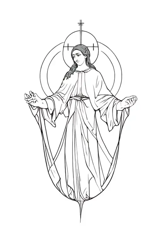 patron saint of dysmorphic tattoo design idea