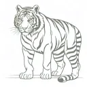 Tiger full body tattoo design idea