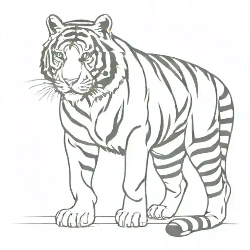 Tiger full body tattoo design idea