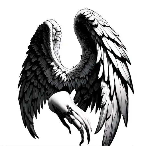angel wings spread wide tattoo design idea