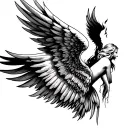 angel wings spread wide tattoo design idea