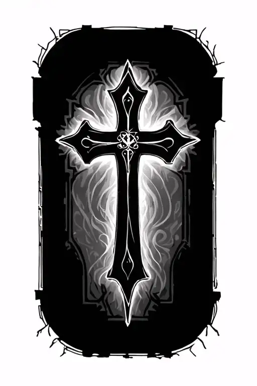 orthodox cross tattoo design idea