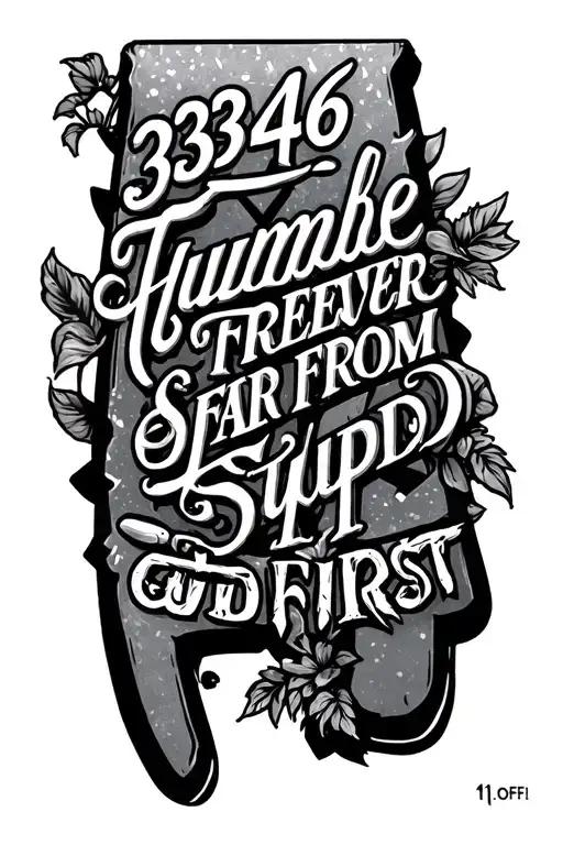 334, 46, Alabama, forever humble, far from stupid, god first, 1of1 tattoo design idea