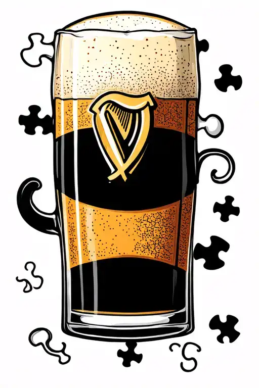 guinness jigsaw pieces tattoo design idea
