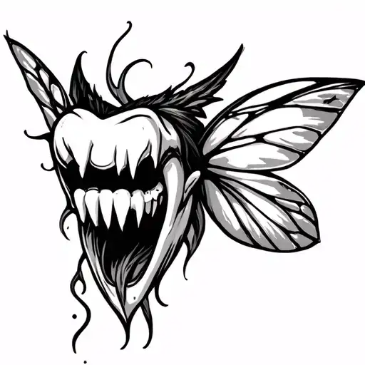 evil tooth fairy tattoo design idea