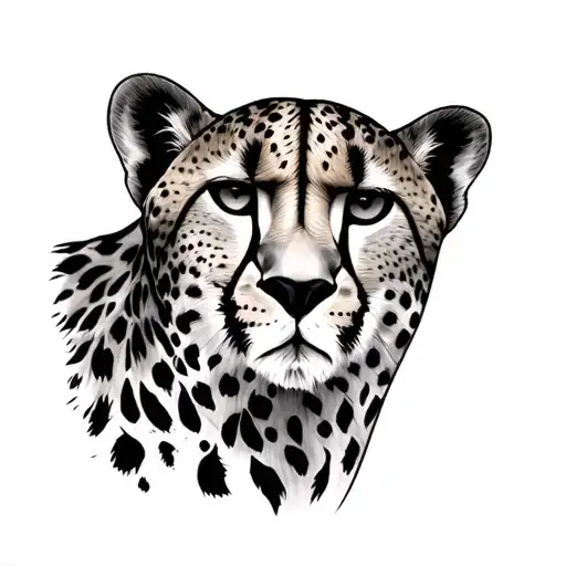 Cheetah Face tattoo design idea