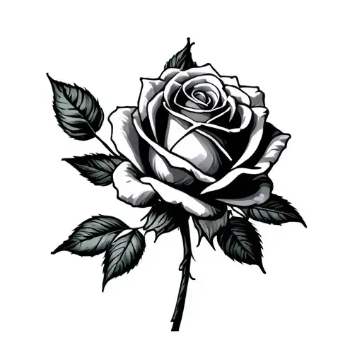 rose surrounded saying Vernon's tattoo design idea