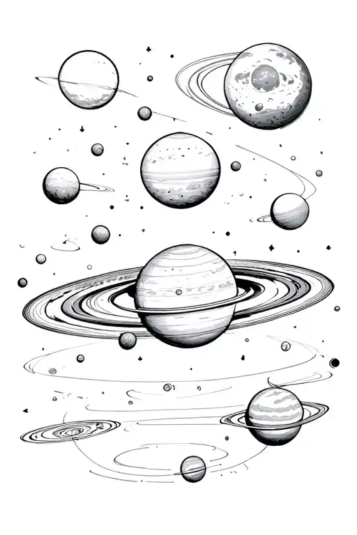 Solar system tattoo design idea
