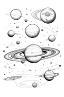 Solar system tattoo design idea