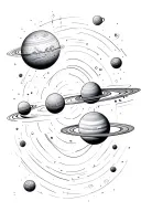 Solar system tattoo design idea