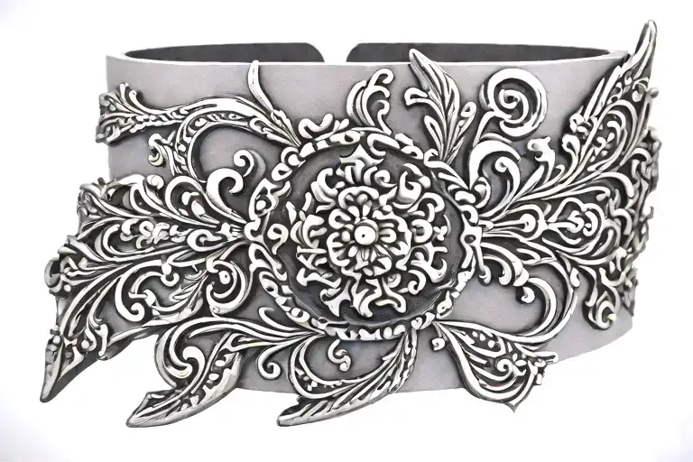 Christian wrist cuff for men standing tattoo design idea