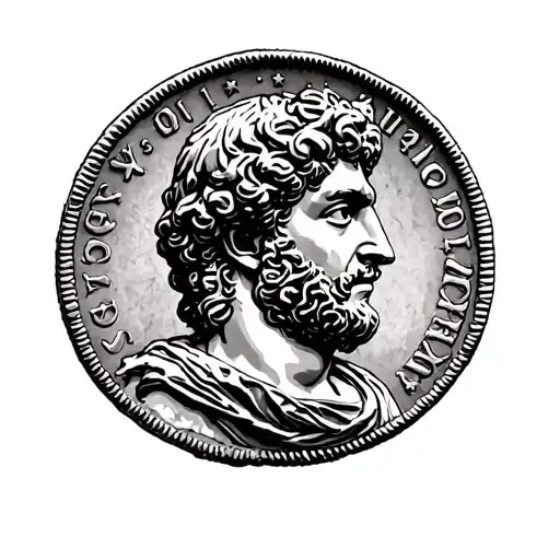 marcus aurelius roman coin tattoo design idea