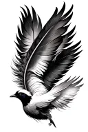 feather, freedom, birds  tattoo design idea