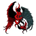 angel and devil wings tattoo design idea